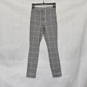 Hollister Ultra High Rise Checkered Black White Blue Pants Size XS
